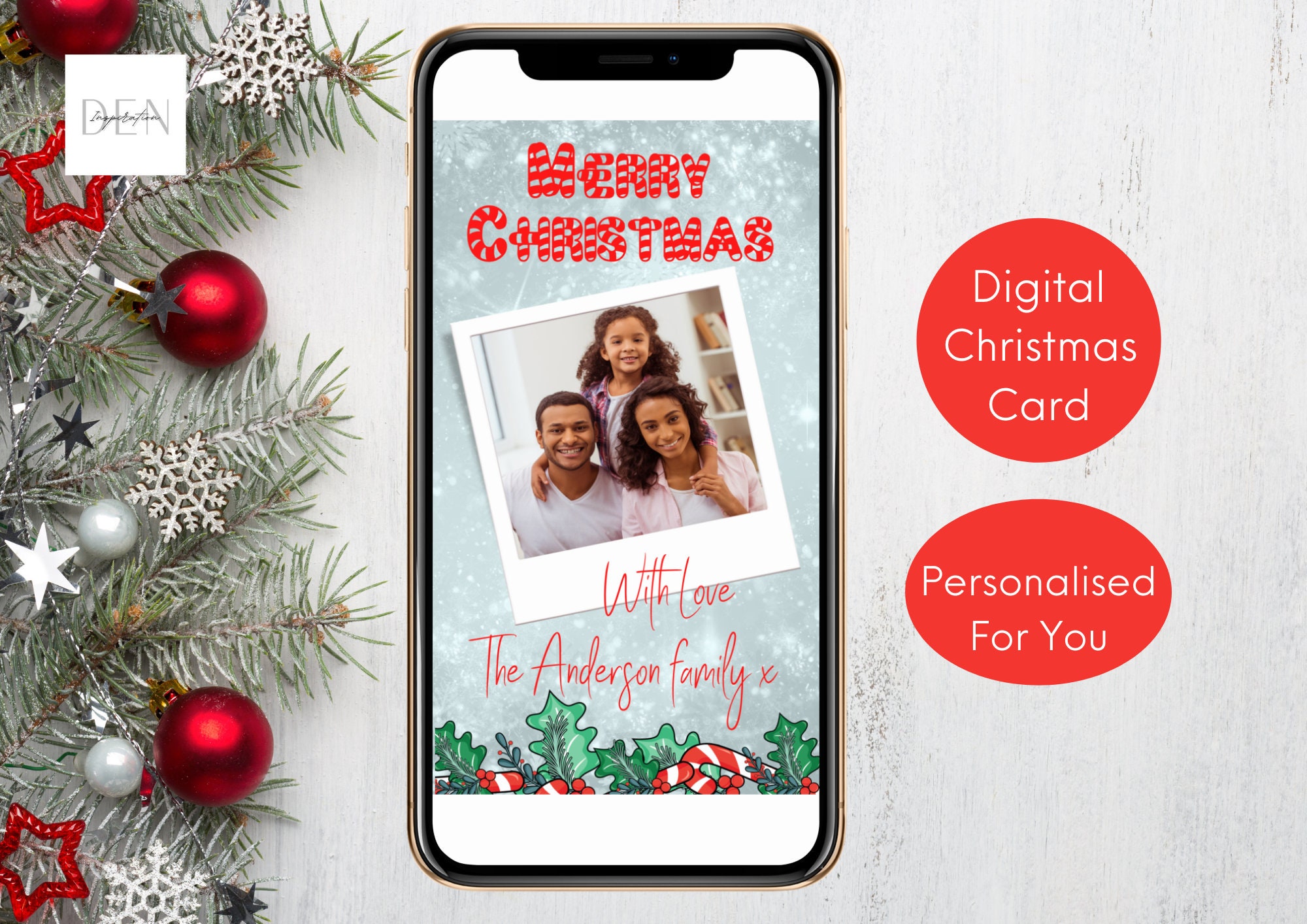 Digitale Weihnachtskarte mit Foto Weihnachtsgrußkarte Foto | Etsy