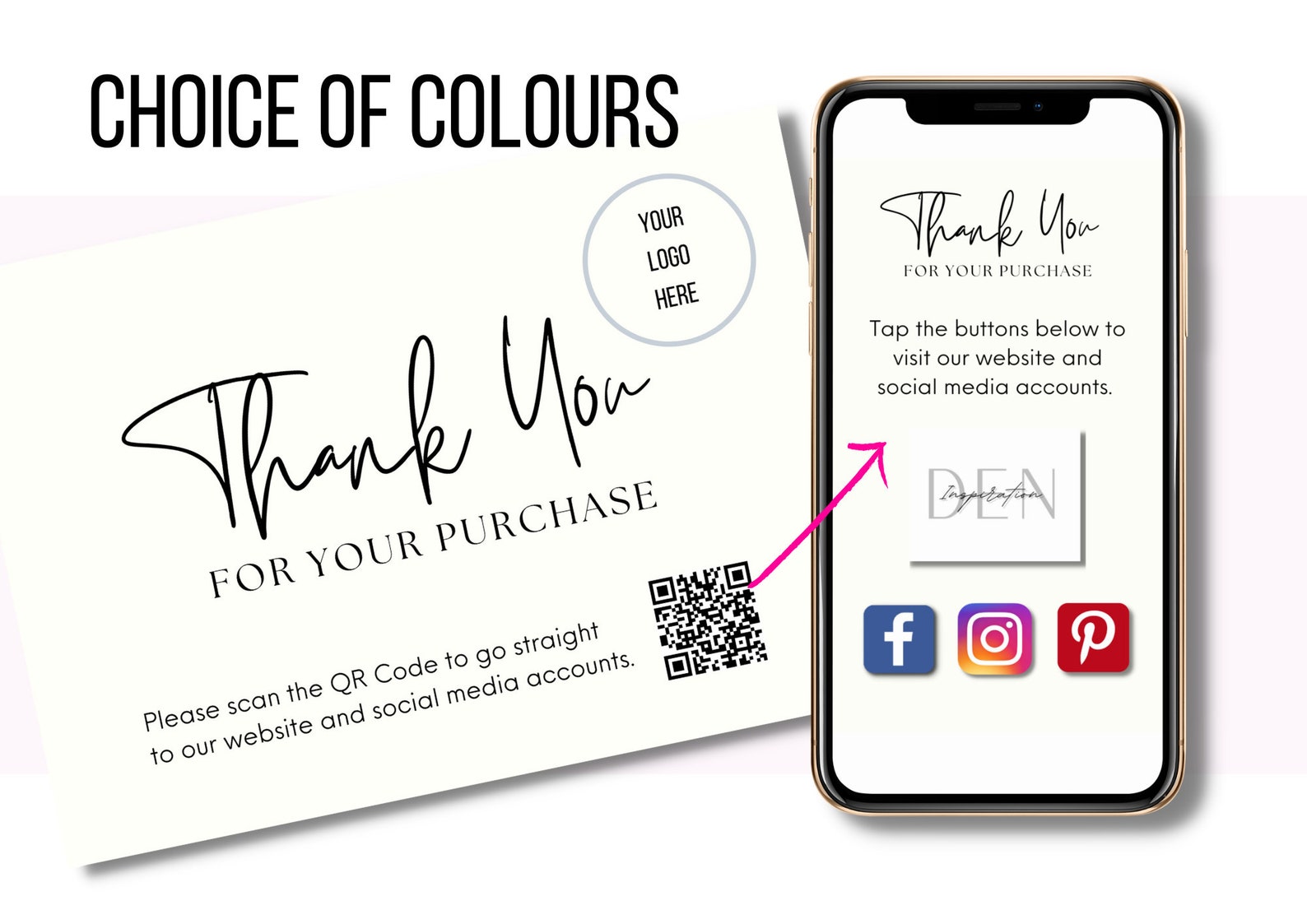 Business Thank You Card Template With QR Code Thank You Card Etsy UK