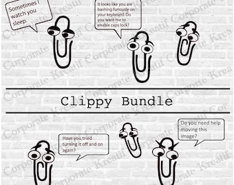 Clippy Digital Bundle | svg, png, dxf, jpg