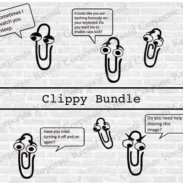 Clippy Digital Bundle | svg, png, dxf, jpg