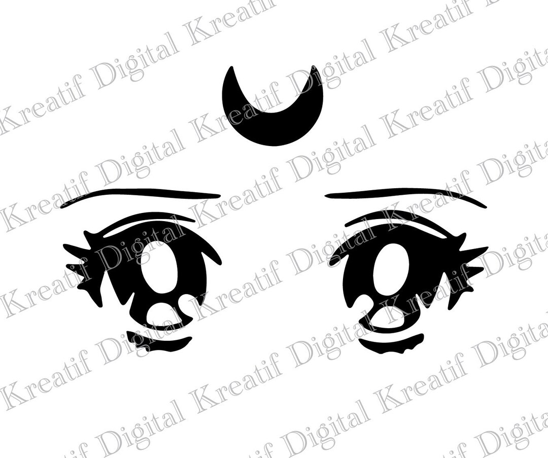 Sailor Moon Eyes Black and White Digital Download Jpg Png Dxf Svg Eps