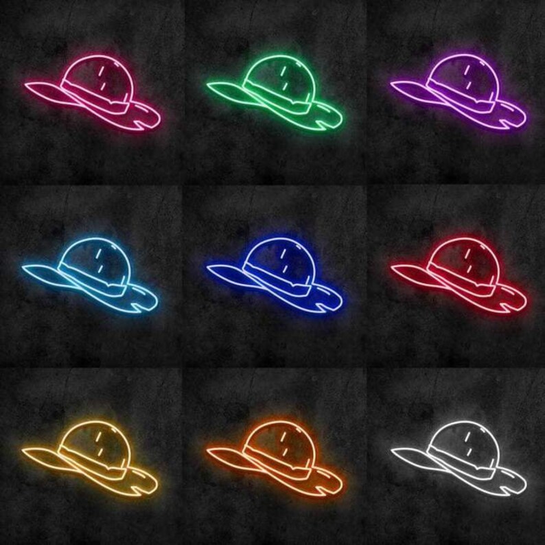 Straw Hat Pirate Neon Sign LED Neon Sign Neon Wall Art Etsy Canada