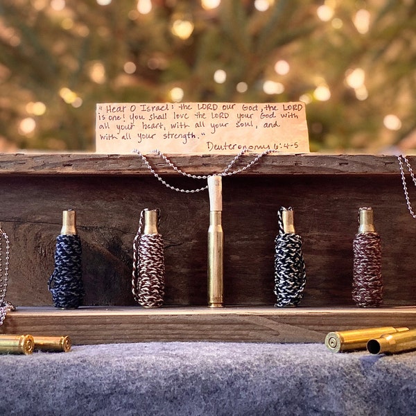 Shema | Deuteronomy 6:4 | Bullet pendants containing the Word of God! This item makes the perfect gift!