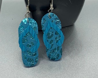 Leather Earrings - Flip flops
