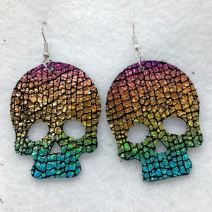 Leather Skull Earrings