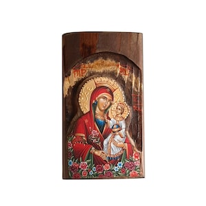 Wooden icon 17x10 cm Madonna of Purity