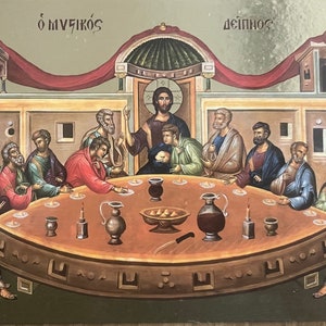 Last Supper wooden icon 10x14 cm
