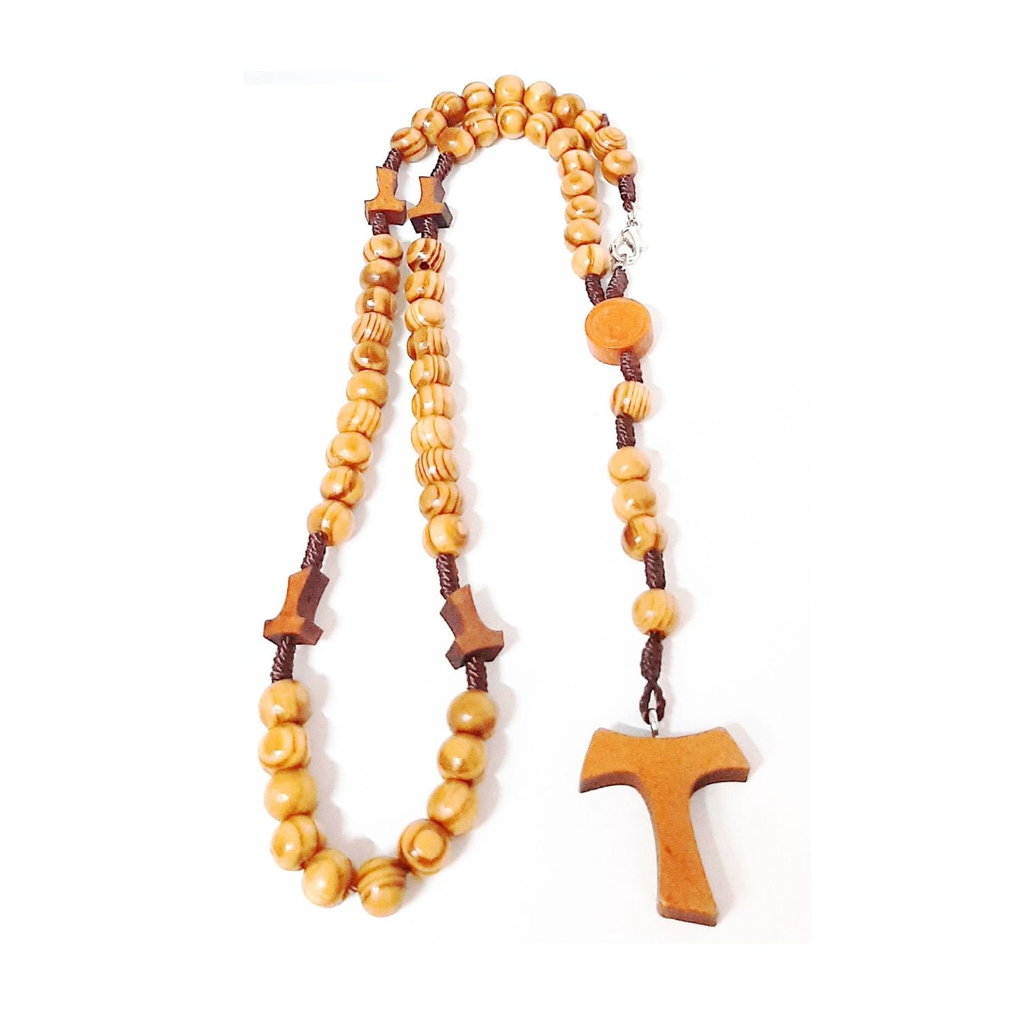 Franciscan Wood and Rope Rosary - Etsy