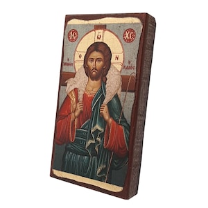 Sacred wooden icon of the Madonna with Child, 8x15 cm