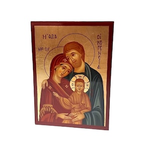 Holy Family icon painted entirely by hand