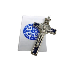 Saint Benedict Cross, Blue colour, 7.5 cm