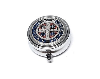 Rosary and rosary box, Cross of Saint Benedict, 4 cm
