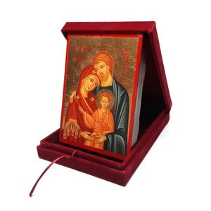Holy Family icon painted entirely by hand