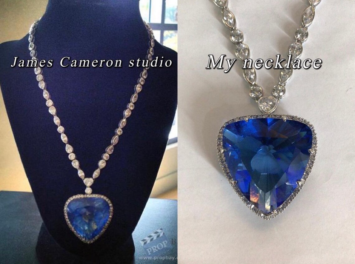Titanic Heart Of The Ocean Replica Necklace With 925 Sterling Etsy