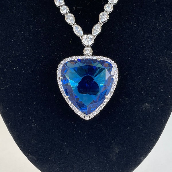 Titanic heart of the ocean replica necklace with 925 sterling silver