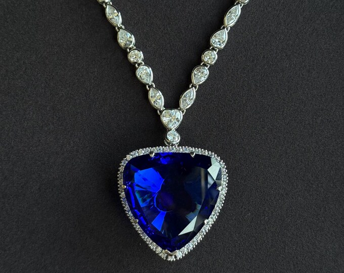 Titanic Heart Of The Ocean Replica Necklace With 925 Sterling Silver Etsy