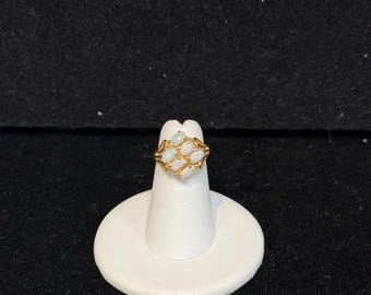 Vintage 14K Yellow Gold Opal Ring Size 4.5