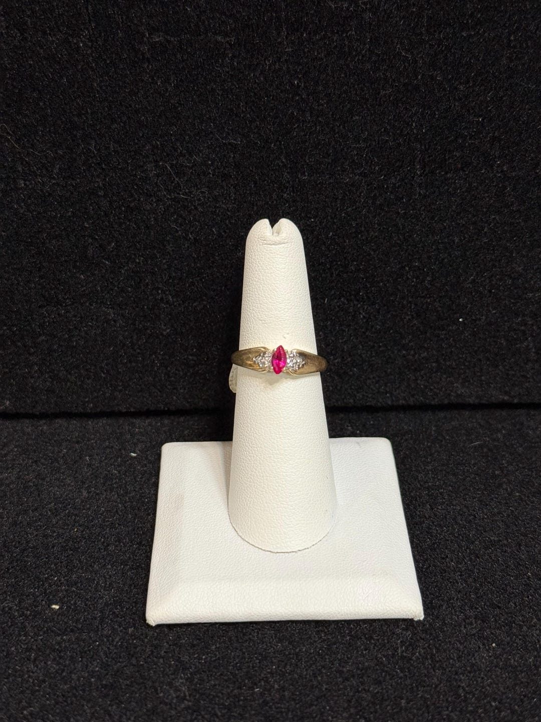 Vintage 14K Yellow Gold Ruby and Diamond Size 6 1/2 Ring - Etsy