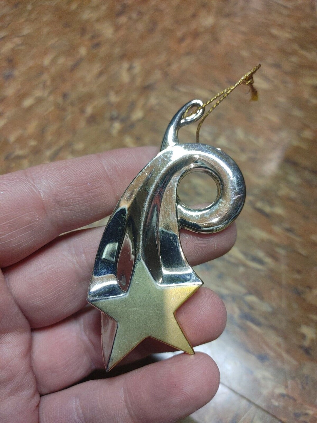 DANSK Neil Cohen CHRISTMAS Ornament Silver Gold Metal Shooting Star
