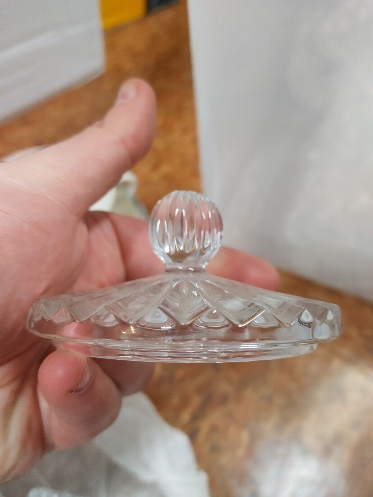 Vintage Cherrywood Gorham Crystal Cut Candy Dish With Lid Etsy
