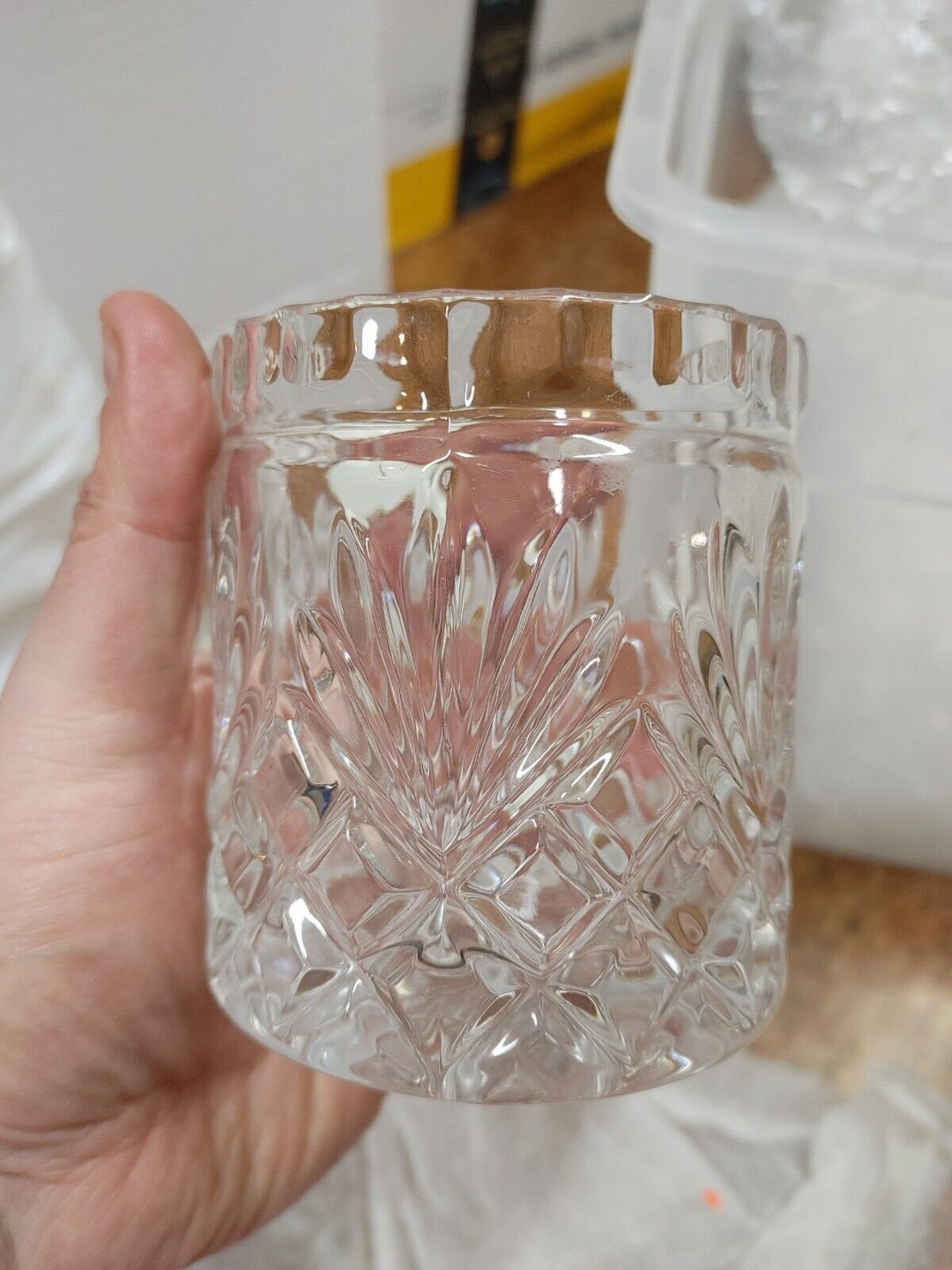 Vintage Cherrywood Gorham Crystal Cut Candy Dish With Lid Etsy