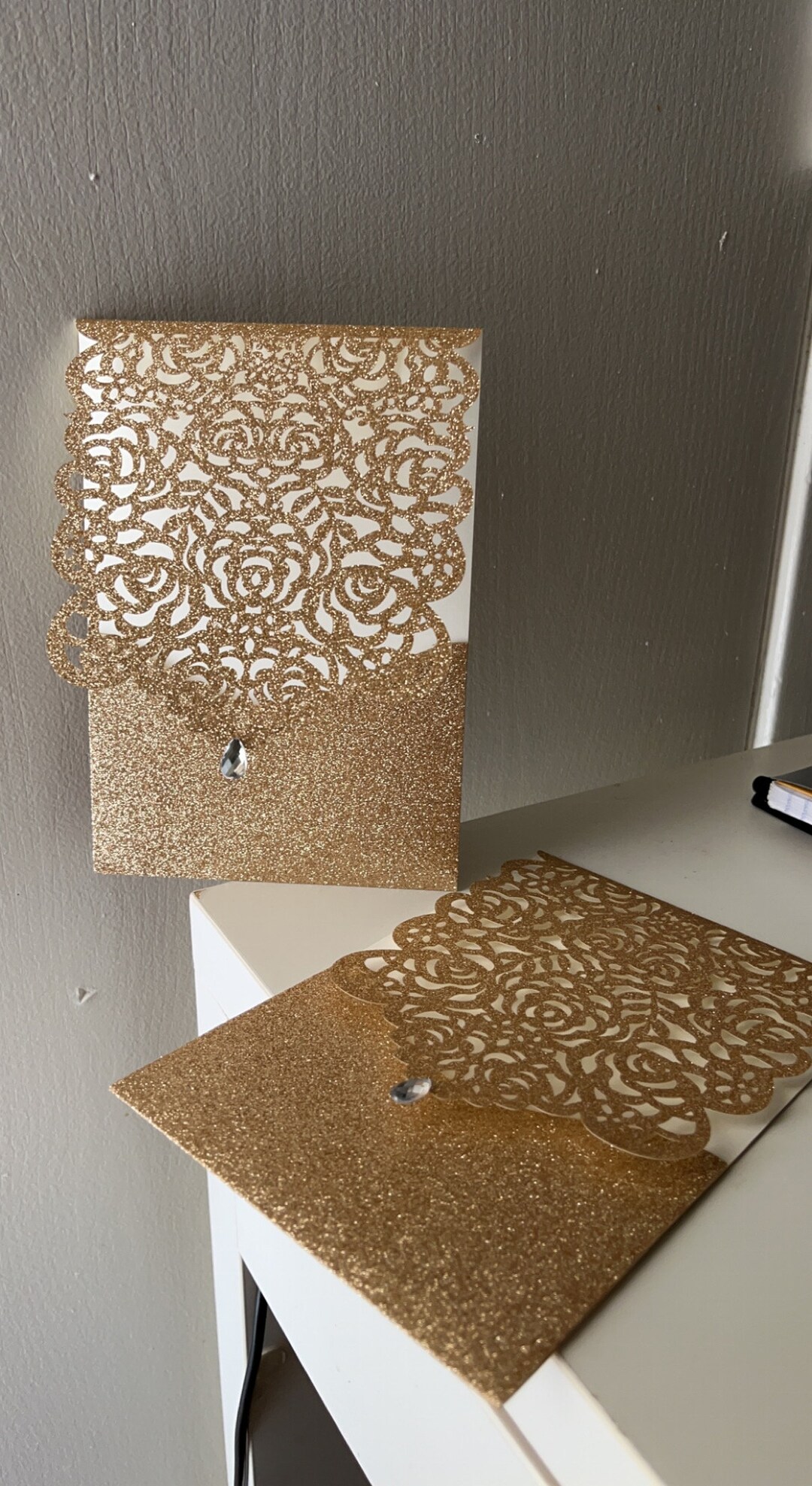 Gold Laser Cut Invitations - Etsy