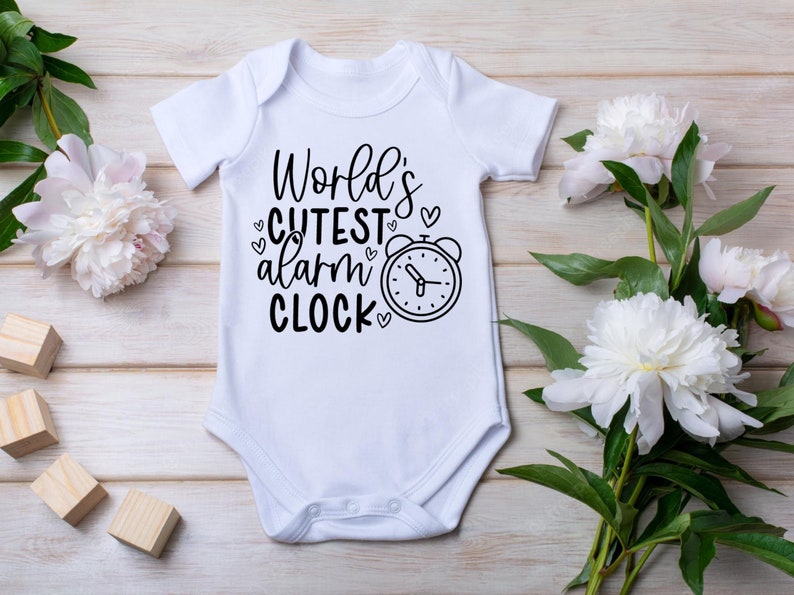 Worlds Cutest Alarm Clock Onesies Baby Clothes Baby Shower Etsy