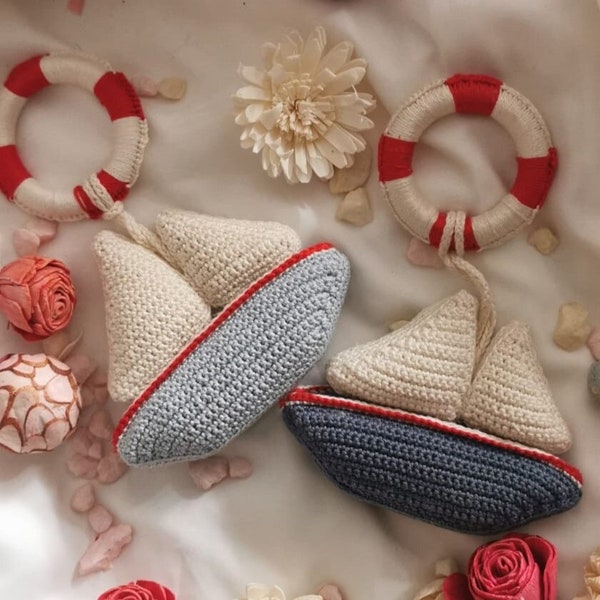 Baby rattle sailboat