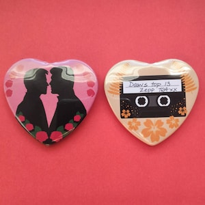 Destiel Heart Pin Button Mixtape