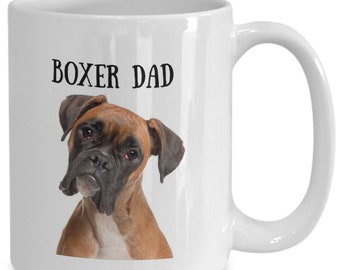 Mug papa boxer, cadeau pour amoureux des chiens