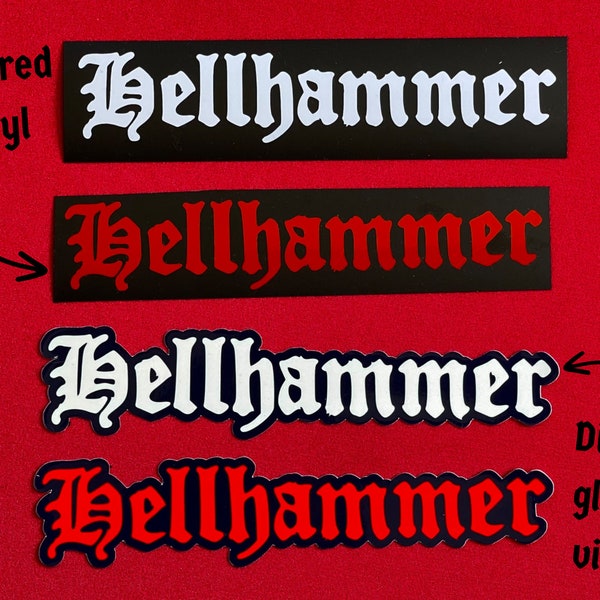 Hellhammer Sticker | Heavy Metal Sticker | Layered Vinyl Waterproof Sticker | Die Cut Glossy Vinyl Decal | Black Metal Sticker