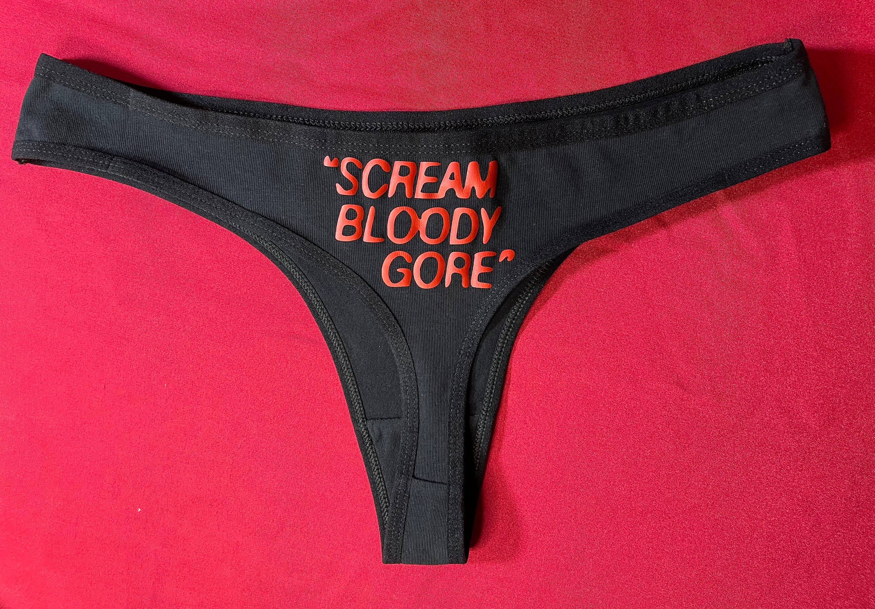 Scream Bloody Gore Thong Panties Girls Heavy Metal Lingerie Heavy