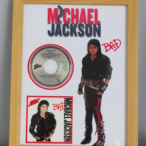 Michael Jackson &quot; BAD &quot; Framed CD. Wall Display