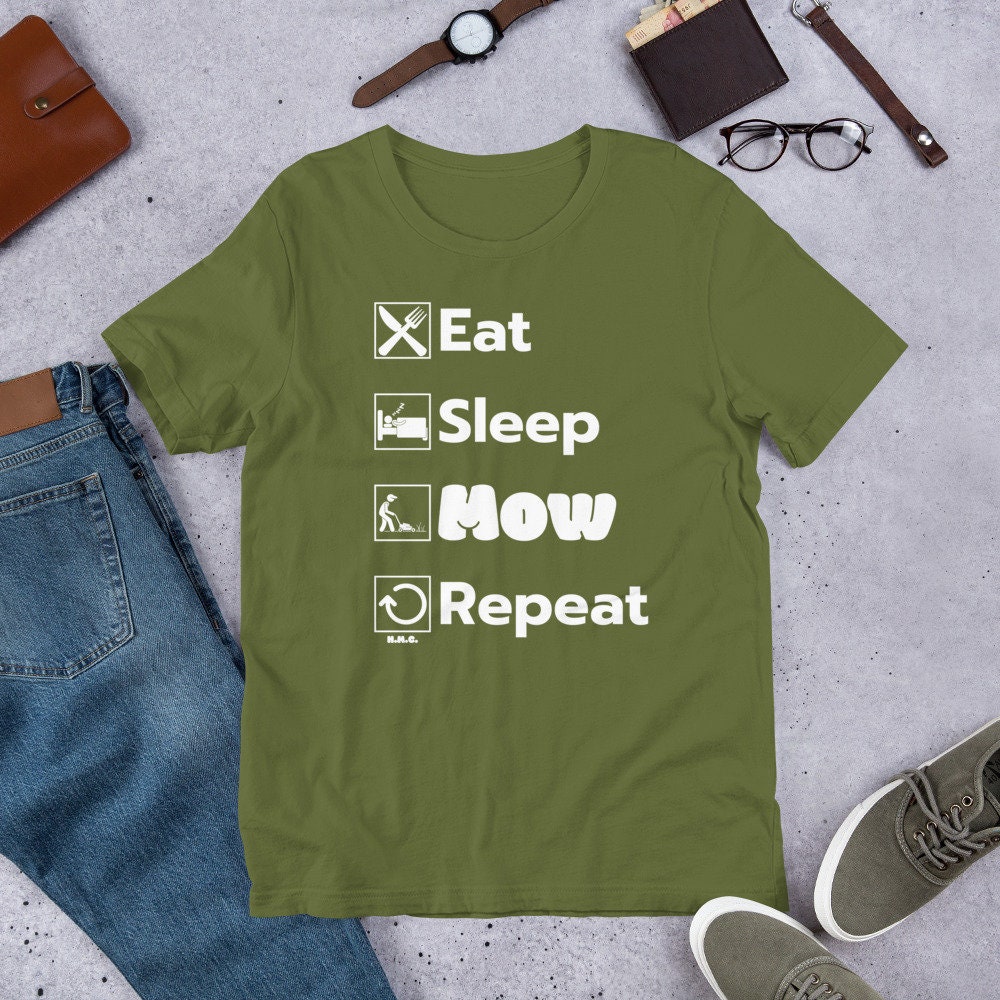 Eat Sleep Mow Repeat T-shirt: Lawn, Grass, Mower, Lawn Care, Lawn Mower  Shirt -  Hong Kong