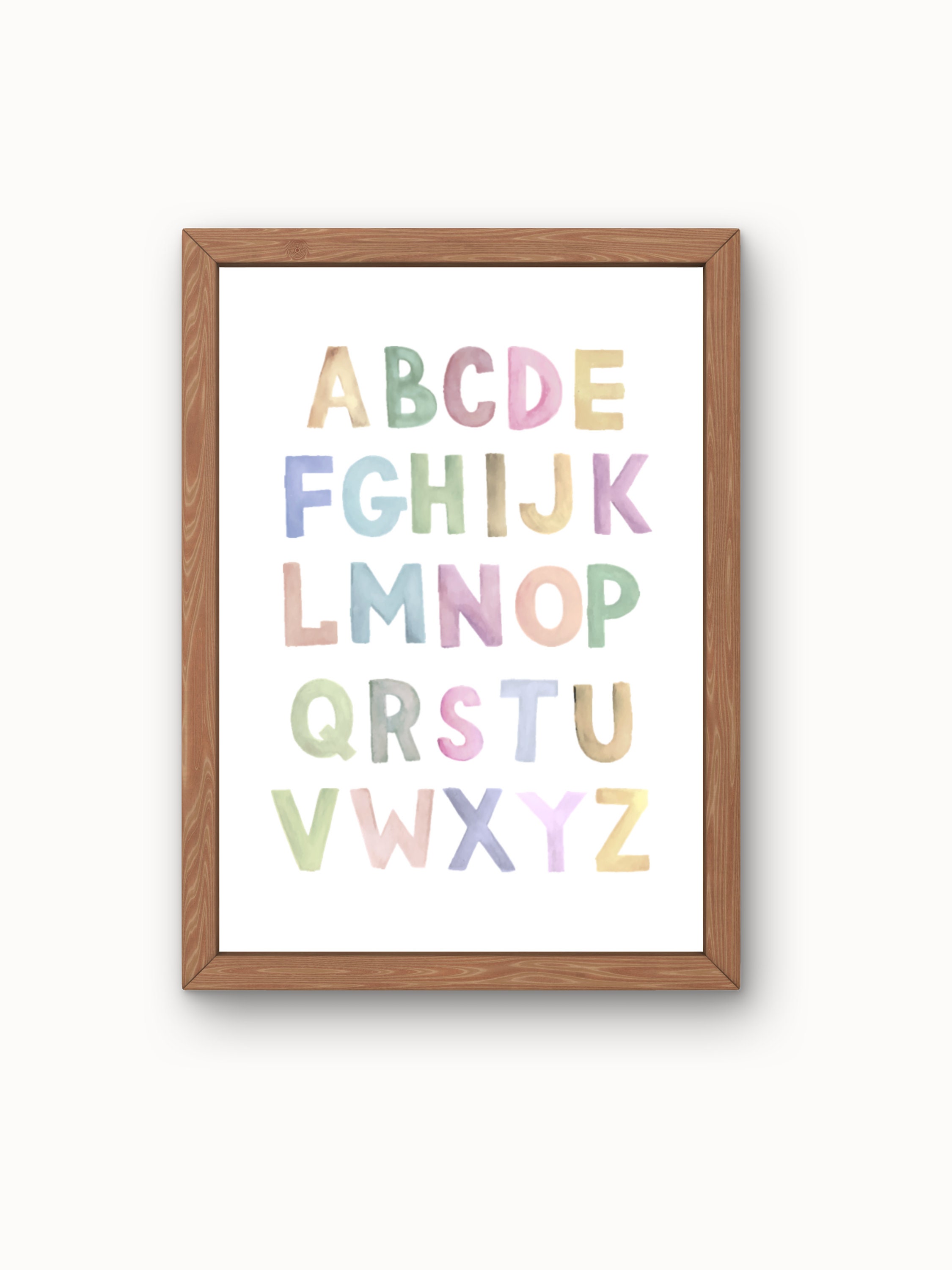 ABC Printable Alphabet Wall Art Printable Wall Art Watercolor Wall Art