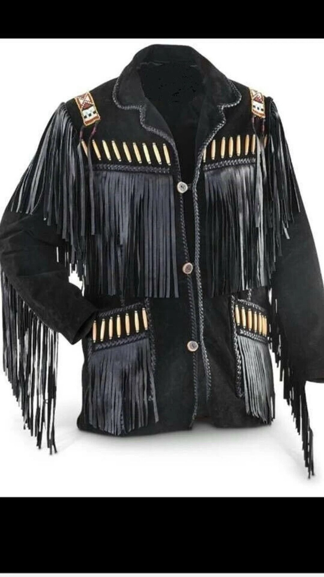 Mens Platini Western Leather Jacket - Vintage Cowboy Style in Color Bone