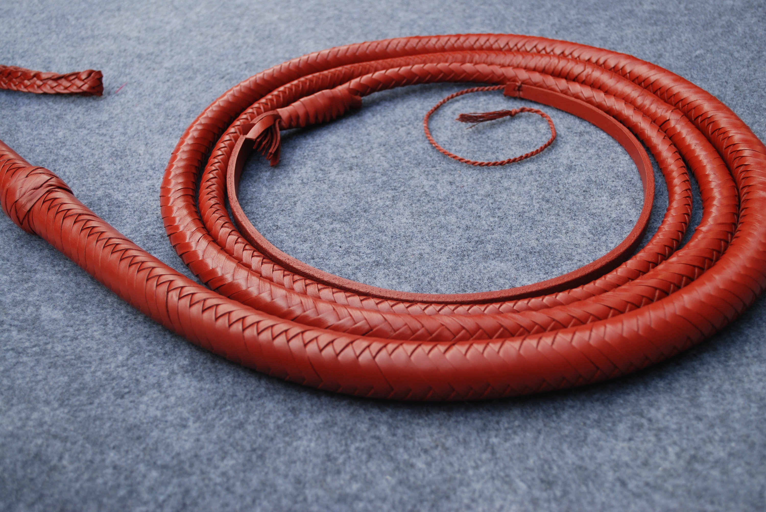 8ft Long Rope Core Bullwhip With Belt Holder Chocolate Brown Whips For