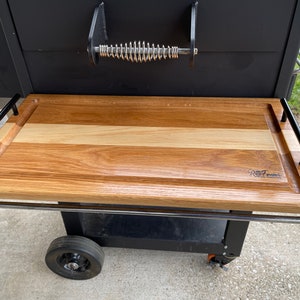 Yoder YS640 Hardwood Cutting Board: Smoker Serving Tray with Handles
