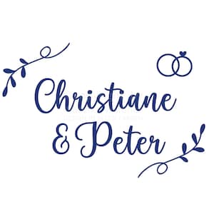 Sticker | bruiloft | Cadeau voor jonggehuwden | Naam ringen