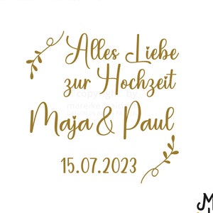 Stickers | Marriage / Wedding | Name + Date | Attention