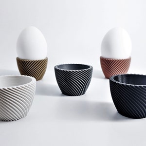 Egg cup sets modern in black, white and concrete design