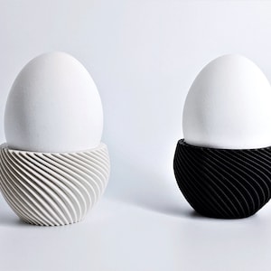 Egg cup sets modern in black, white and concrete design