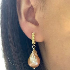 Granulat Ohrring in natürlichen Barock Süßwasserperle Sommer Schmuck glücklich Statement Ohrring schöne Ohrring Wow Geschenkidee Geschenk für sie