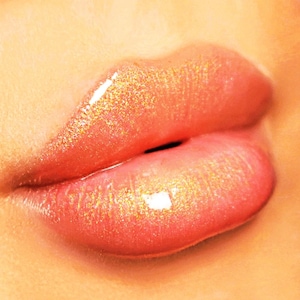 Cleopatra gold shimmer + holographic glitter gloss