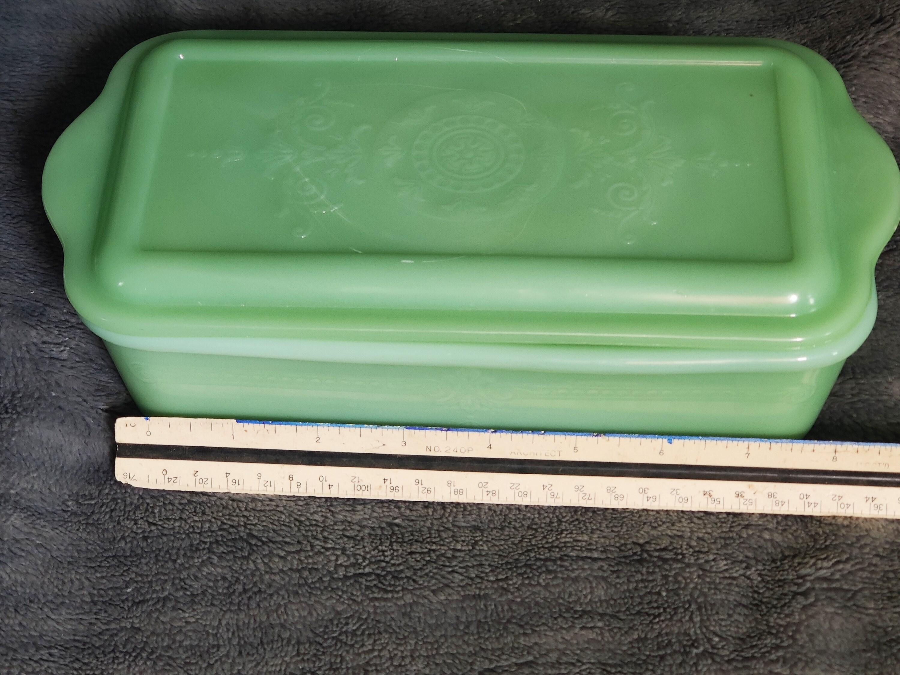 Vintage Jadeite Anchor Hocking Green Loaf Pan With Cover Etsy