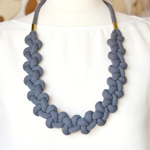 Knotted cotton rope necklace made with lightweight soft cotton cord, Christmas gift
