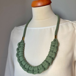 Cotton rope necklace, statement necklace, textile necklace, Christmas gift, gift ideas, gift for women, bib necklace, textile jewellery