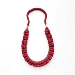 Cotton rope necklace, statement necklace, textile necklace, Christmas gift, gift ideas, gift for women, bib necklace, textile jewellery