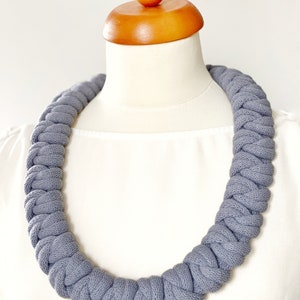 Knotted cotton rope necklace made from lightweight soft cotton cord, chunky necklace, statement necklace, bib necklace, textile jewellery image 8