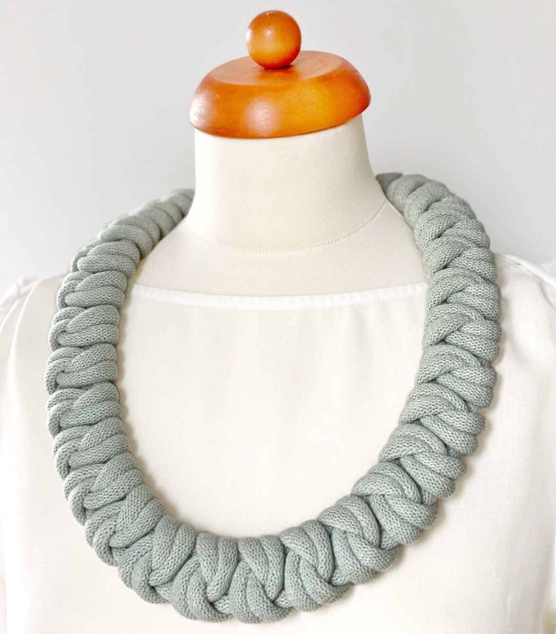 Versatile and Stylish Chunky Knotted Cotton Rope Necklace Made From ...